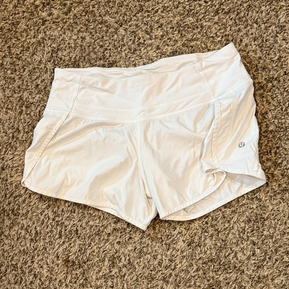 Lululemon Athletica White Athletic Shorts